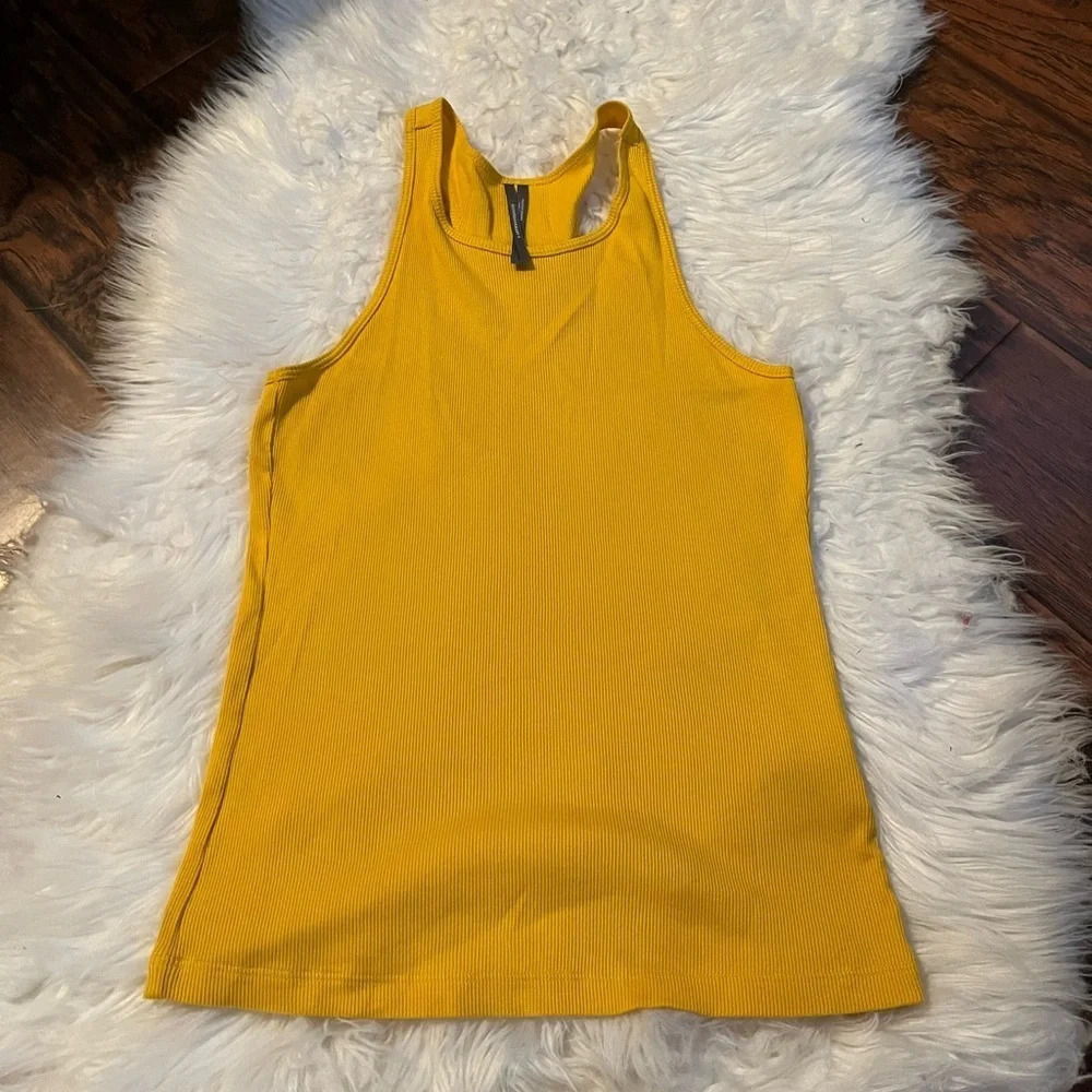 Anthropologie Ribbed Yellow Basic Tank Size Small